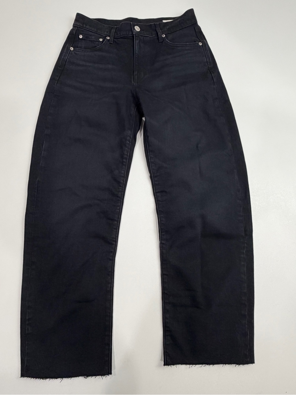 AYR Black Cropped Wide-Leg Jeans